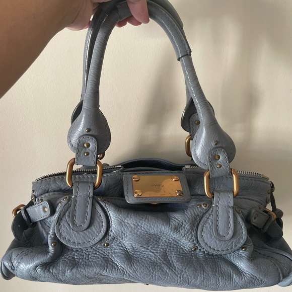Gray Leather Handbag - Picture 1 of 7